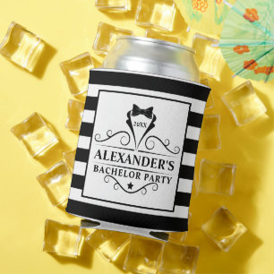 Bachelor Party Schwarze Krawatte gestreift Dosenkühler