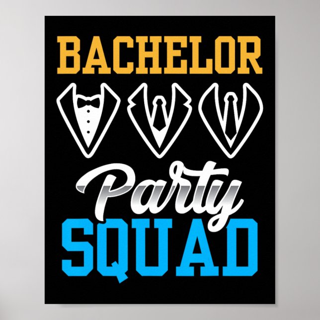 Bachelor Party Squad Bridge Team Groom Poster (Vorne)