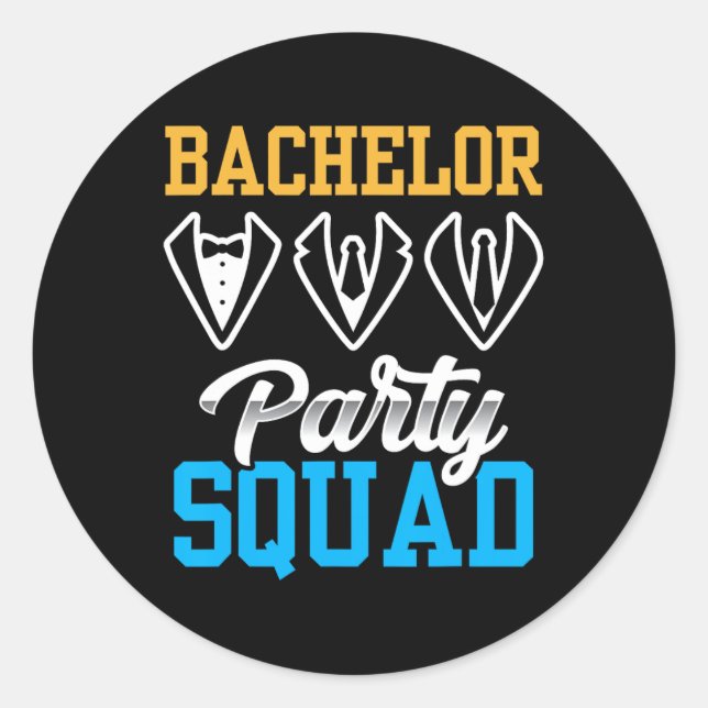 Bachelor Party Squad Bridge Team Groom Runder Aufkleber (Vorderseite)