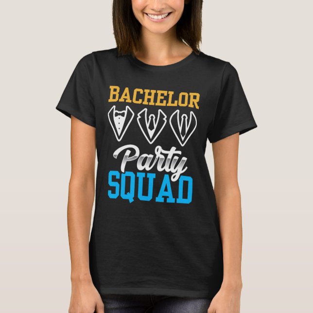 Bachelor Party Squad Bridge Team Groom T-Shirt (Vorderseite)