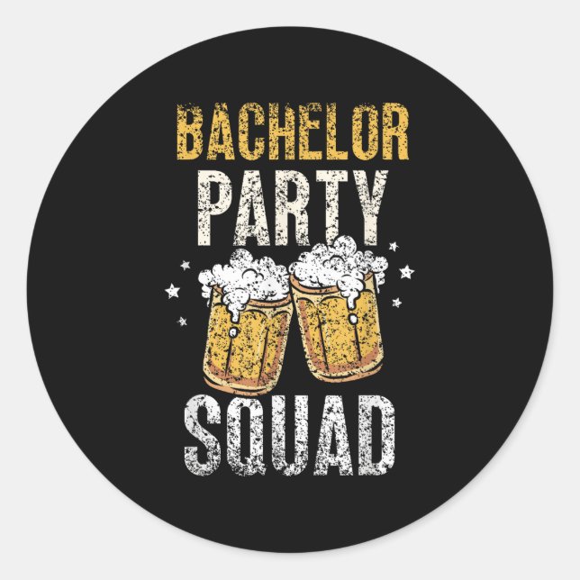 Bachelor Party Squad Briom Team _4 Runder Aufkleber (Vorderseite)