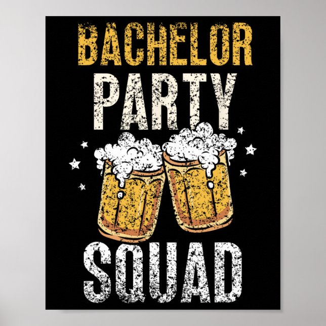 Bachelor Party Squad Groom Team Bridge Poster (Vorne)