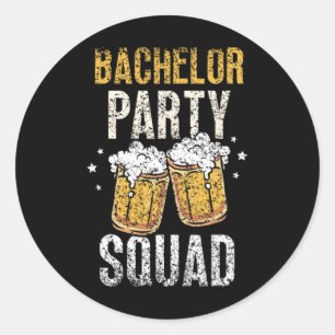 Bachelor Party Squad Groom Team Bridge Runder Aufkleber