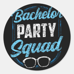 Bachelor Party Squad Team Bride Groom Runder Aufkleber