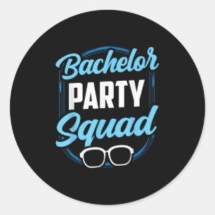 Bachelor Party Squad Team Bride Groom Runder Aufkleber