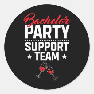 Bachelor Party Support Team Groom Bride Stag Nacht Runder Aufkleber