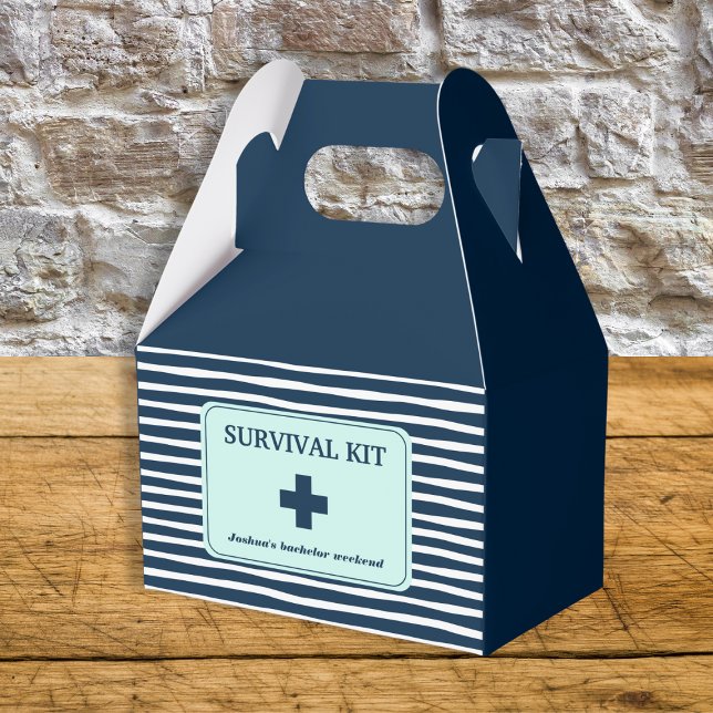 Bachelor Party Survival Kit Navy Geschenkschachtel (Bachelor Party Survival Kit Navy Nautical Favor Boxes)
