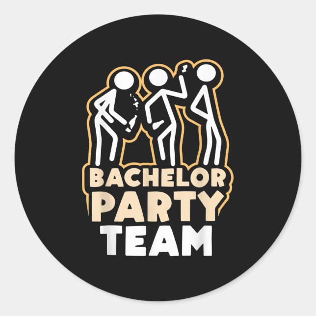 Bachelor Party Team Groom Bride _4 Runder Aufkleber (Vorderseite)