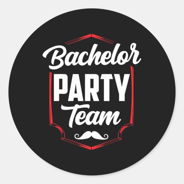 Bachelor Party Team Groom Bride Runder Aufkleber (Vorderseite)