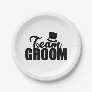 Bachelor Party Team Groom Top Hat - Geschenkidee Pappteller