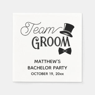 Bachelor Party Team Groom Wedding Serviette