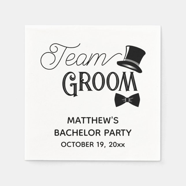 Bachelor Party Team Groom Wedding Serviette (Vorderseite)