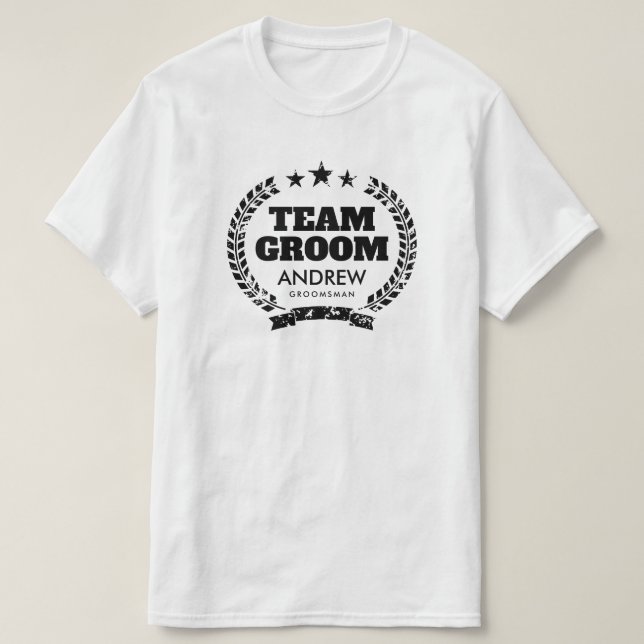 Bachelor-Party-Team im Shirt für Trauzeuge (Design vorne)