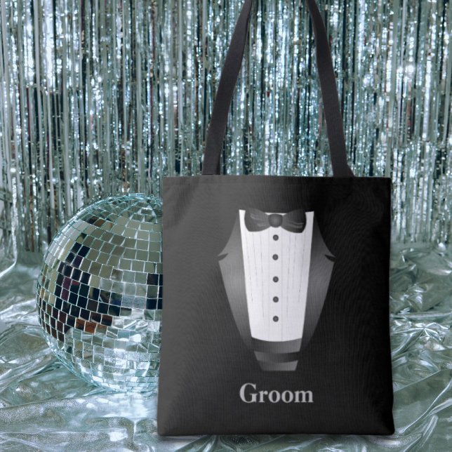 Bachelor Party Trauzeuge Team Groom black tuxedo (Bachelor Party Groomsman Team Groom black tuxedo Tote Bag)