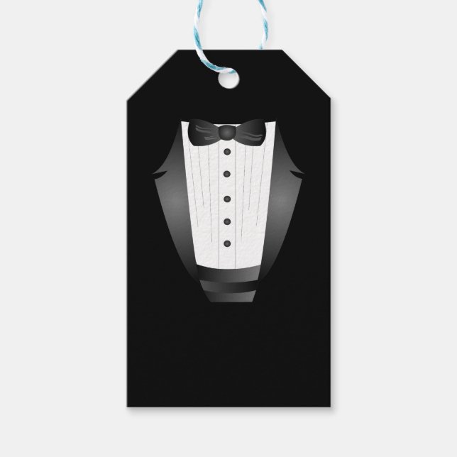 Bachelor Party Trauzeuge Team Groom black tuxedo Geschenkanhänger (Vorderseite)