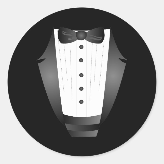 Bachelor Party Trauzeuge Team Groom black tuxedo Runder Aufkleber (Vorderseite)