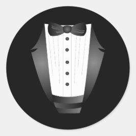 Bachelor Party Trauzeuge Team Groom black tuxedo Runder Aufkleber
