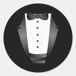 Bachelor Party Trauzeuge Team Groom black tuxedo Runder Aufkleber