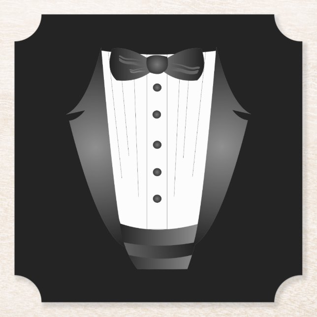 Bachelor Party Trauzeuge Team Groom black tuxedo Untersetzer (Vorderseite)