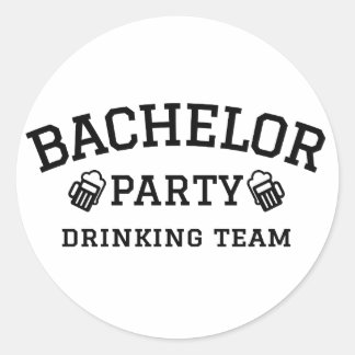 Bachelor Party Trink-Team T - Shirt Runder Aufkleber
