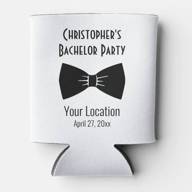 Bachelor Party Tuxedo Bow Krawatte Gastgeschenk Ho Dosenkühler (Vorderseite)