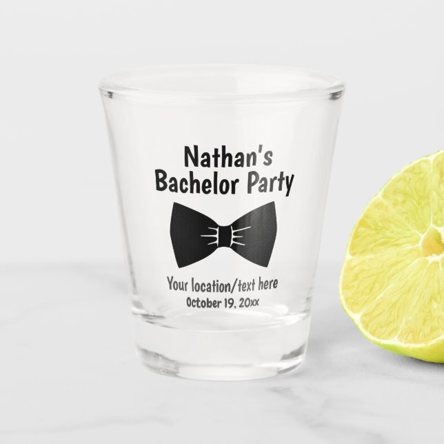 Bachelor Party Tuxedo Bow Krawatte Gastgeschenk Ho Schnapsglas (Vorderseite)