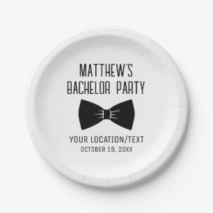 Bachelor Party Tuxedo Bow Krawatte Hochzeit Pappteller