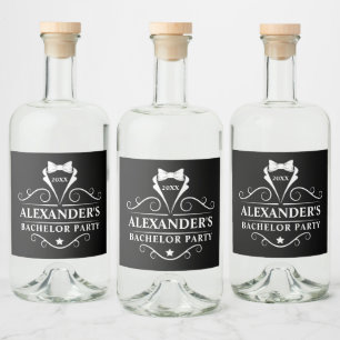Bachelor Party Tuxedo Krawatte Black Alkoholflaschenetikett