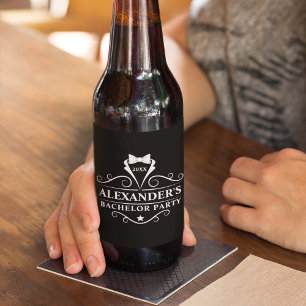 Bachelor Party Tuxedo Krawatte Black Bierflaschenetikett