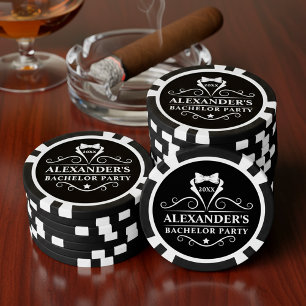 Bachelor Party Tuxedo Krawatte Black Pokerchips