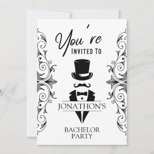 Bachelor Party Vintag Tuxedo Einladung