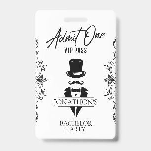 Bachelor Party Vintag Tuxedo VIP Ausweis