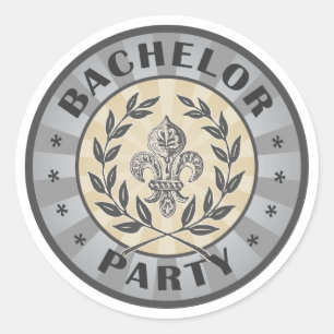 Bachelor Party Wappen Design Runder Aufkleber