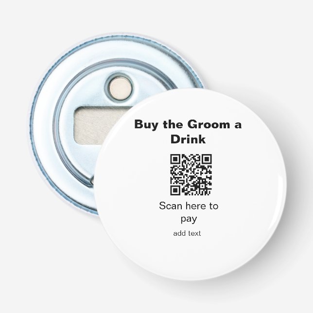 Bachelor QR Scan zu zahlen Bräutigam ein Getränk T Flaschenöffner (Vorderseite)