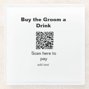 Bachelor QR Scan zu zahlen Bräutigam ein Getränk T Glasuntersetzer