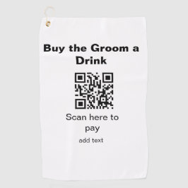 Bachelor QR Scan zu zahlen Bräutigam ein Getränk T Golfhandtuch