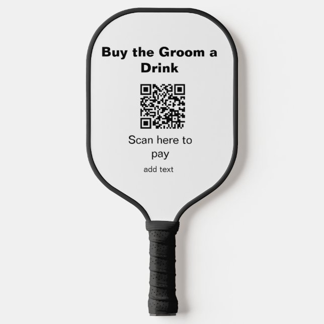 Bachelor QR Scan zu zahlen Bräutigam ein Getränk T Pickleball Schläger (Vorderseite)