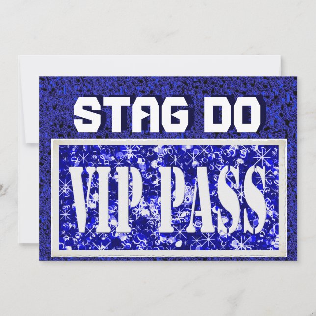 Bachelor Stag Party blau VIP laden Einladung (Vorderseite)