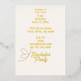 Bachelor Tropical Peach Blume Folieneinladung