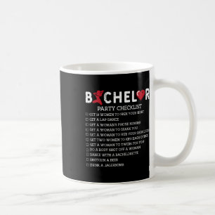 Bachelor versorgt Party Checklist Trauzeuge Kaffeetasse