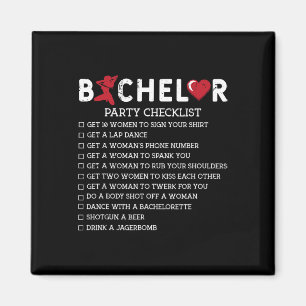Bachelor versorgt Party Checklist Trauzeuge Magnet