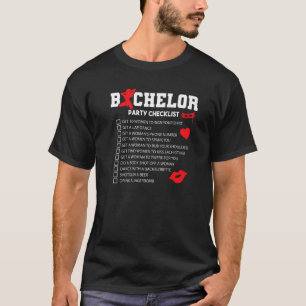 Bachelor versorgt Party Checklist Trauzeuge T-Shirt