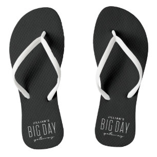 Bachelore Party Wandern am Wochenende Schwarz-weiß Flip Flops
