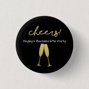 Bachelorette Abzeichen mit Gold Glitzer Button
