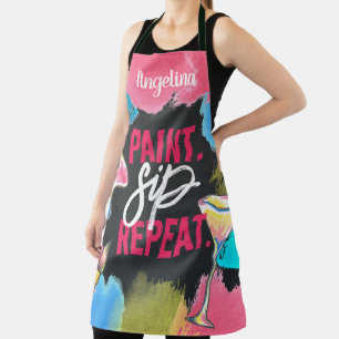 Bachelorette-Anstrich und Sip-Monogramm-Khalkboard Schürze