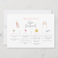 Bachelorette, Aquarellgetränke - Einladung