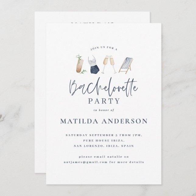 Bachelorette Bachelorette Wochenendreise Ankündigung (Vorne/Hinten)