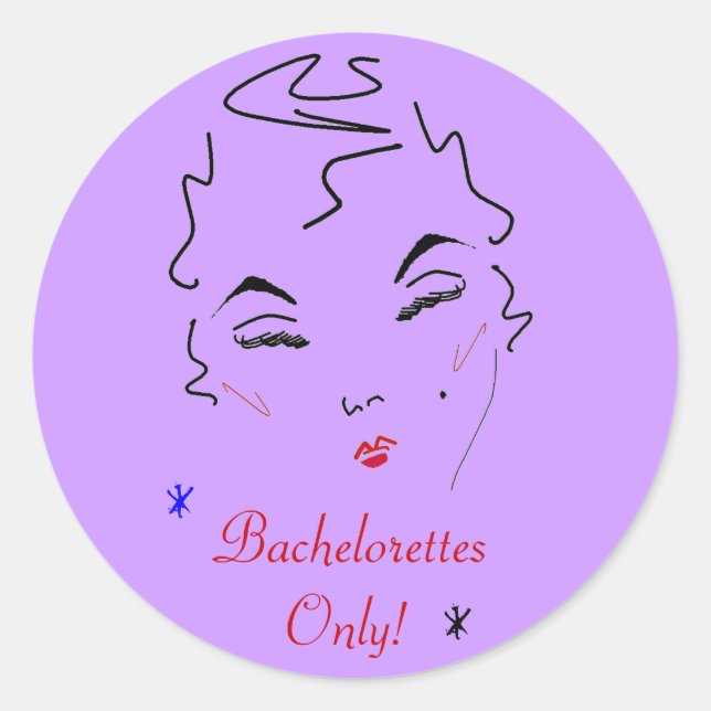 Bachelorette Bash Runder Aufkleber (Vorderseite)