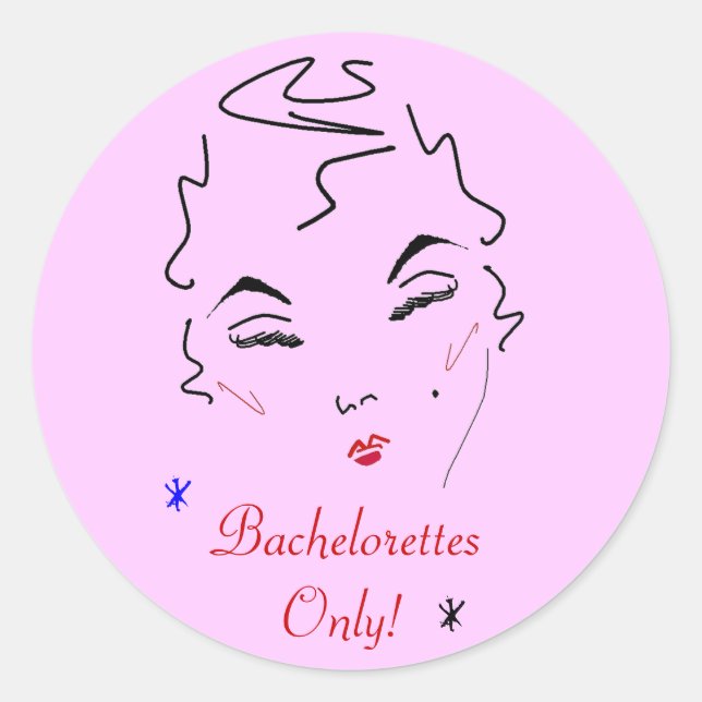 Bachelorette Bash Runder Aufkleber (Vorderseite)