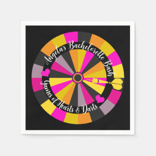 Bachelorette-Bash-Spiel zum Thema Darts Serviette
